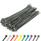 GTSE - 8 Inch Silver Nylon Zip Ties, 100 Pack, 18lb, Self-Locking