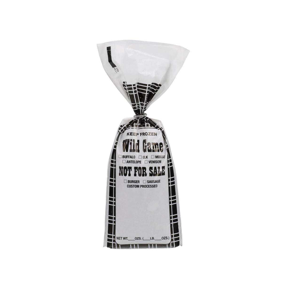Wild Game Meat Bags, 1 lb, 1000 Count, Black Plaid