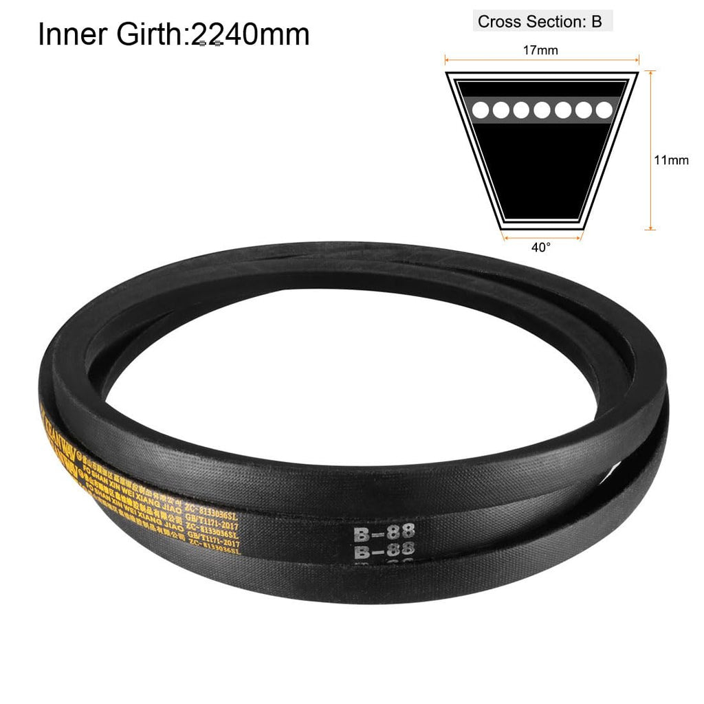 uxcell B-88 V-Belts 88" Inner Length, B-Section Rubber Drive Belt