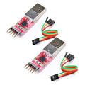 Hailege 2pcs CP2102 USB 2.0 to TTL UART Serial Converter Adapter Module 5 Pin STC PRGMR with Wire