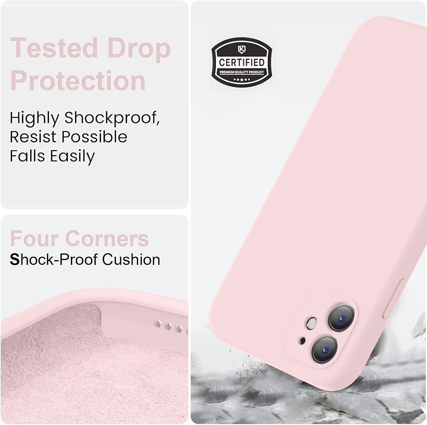 Compatible with iPhone 11 Case, Upgraded Liquid Silicone with [Flat Edges] [Camera Protection] [Soft Anti-Scratch