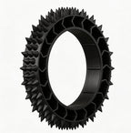 Spiky Replacement Wheels Compatible with Worx Landroid Plus WR148E, Solid tire, Black, All-Season Traction,2 PCS