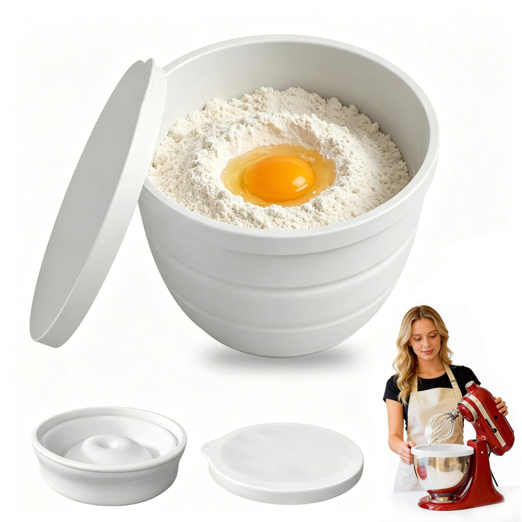 Silicone Bowl Liners for 5Qt Tilt-Head Kitchen Mixers | Durable Mixer Accessories & Replacement Bowl Inserts (White)