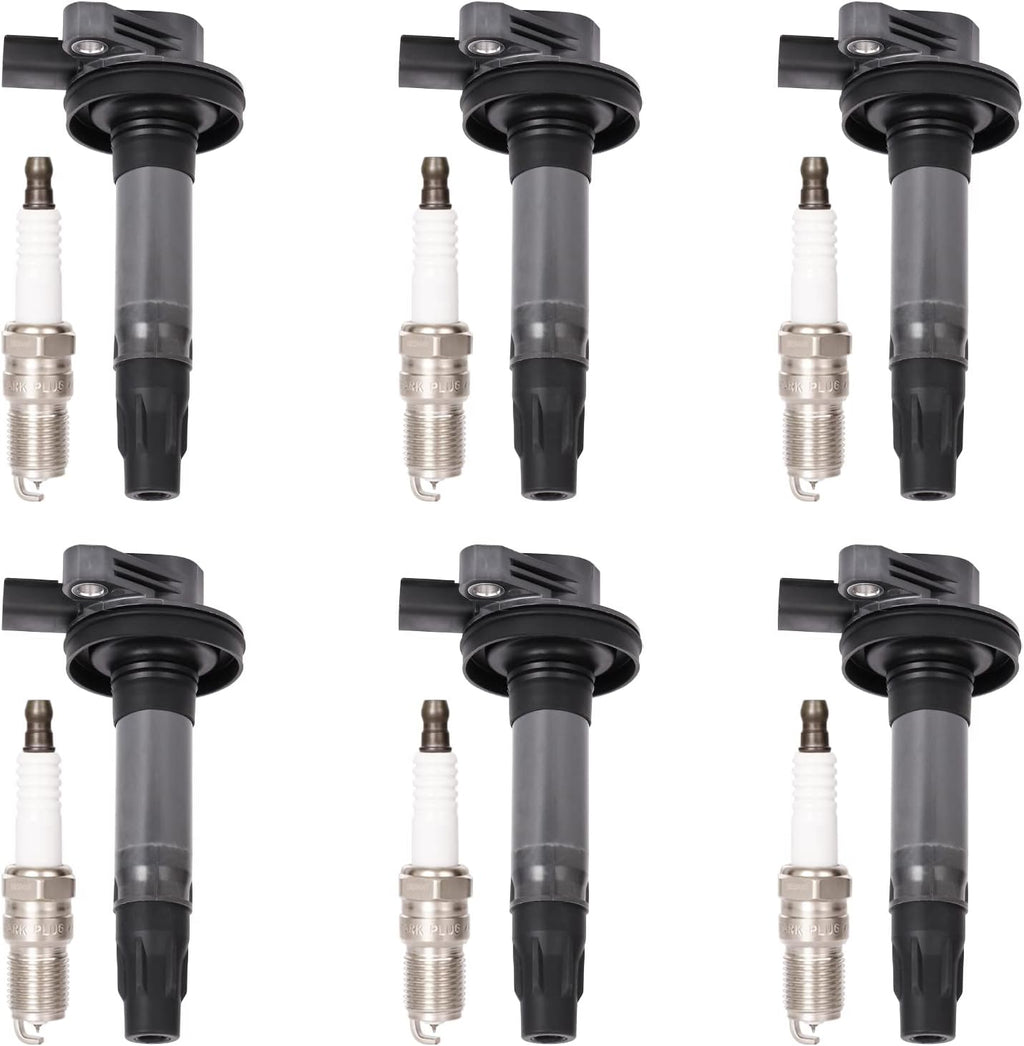Ignition Coil Pack & Spark Plugs Set of 6 Fits for 3.7 3.5 V6 Ford Edge Taurus Explorer Flex Lincoln MKS MKZ MKT MKX
