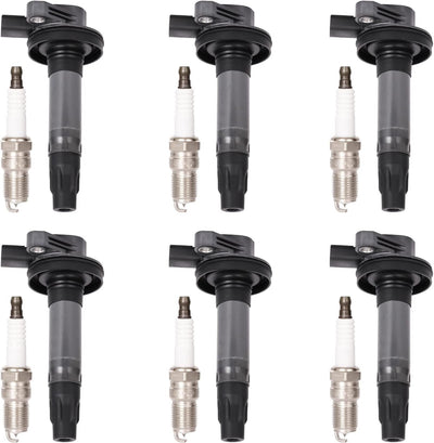 Ignition Coil Pack & Spark Plugs Set of 6 Fits for 3.7 3.5 V6 Ford Edge Taurus Explorer Flex Lincoln MKS MKZ MKT MKX
