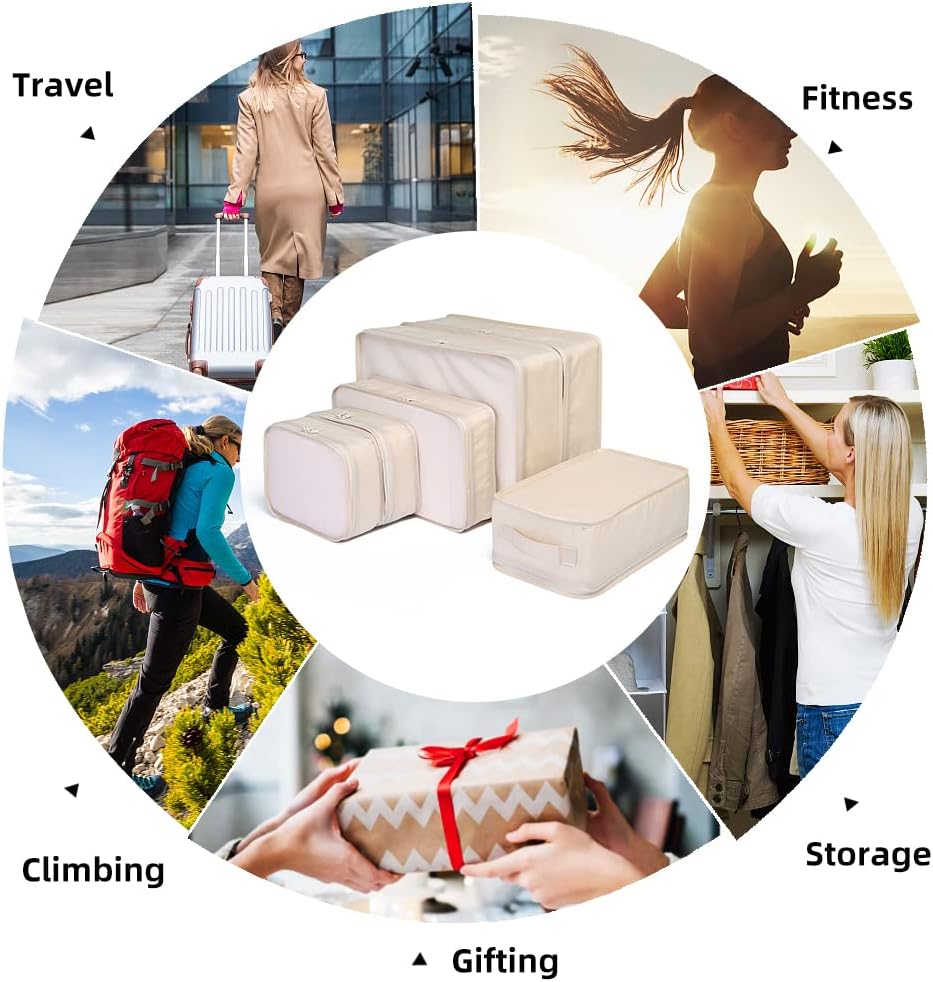 Travel Packing Cubes, Luggage Organizers with Shoe Bag
