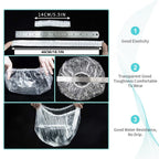 Disposable Shower Caps 100 Pcs - Multi-Purpose Thickening Elastic Bath Cap Plastic Waterproof Clear Shower Caps Bath