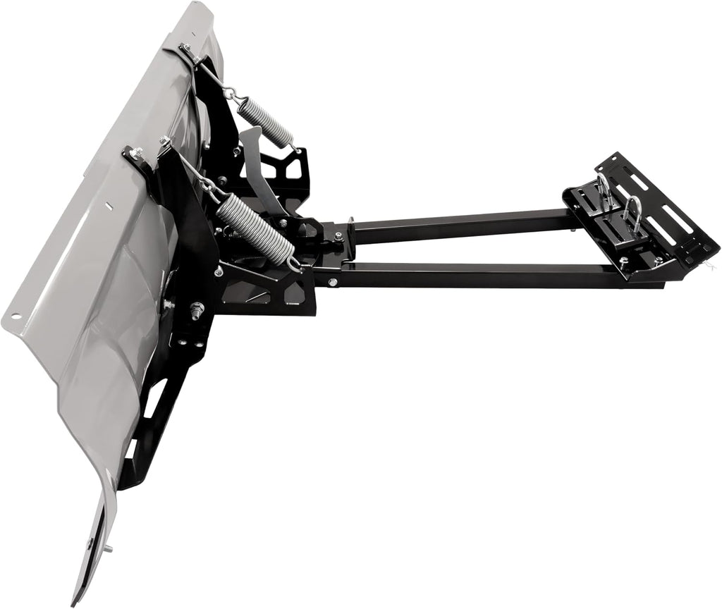 Steel Snow Plow Blade for ATV with Adjustable 48"–60" Width | Universal Mount Powder-Coated Gray & Black