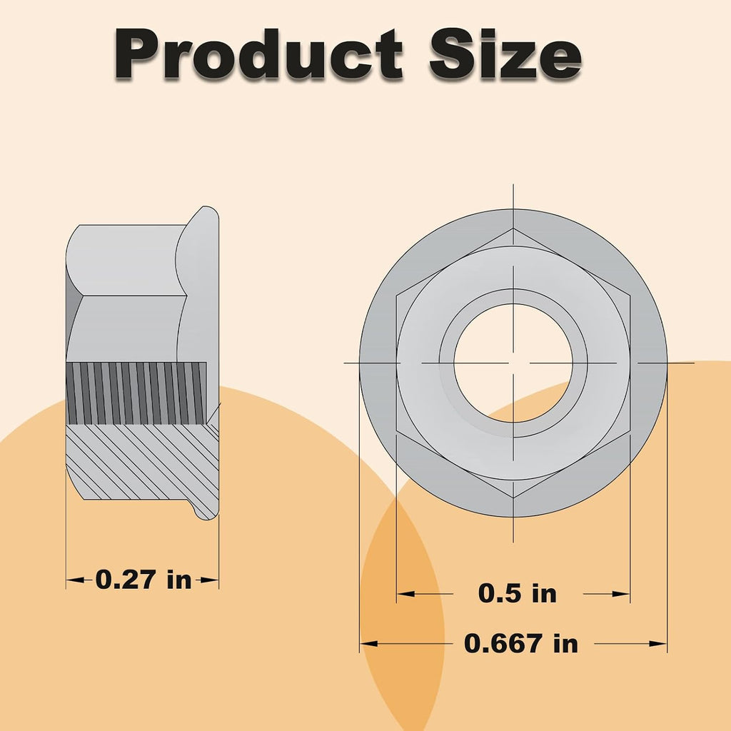 5/16-18 Serrated Flange Hex Nuts for Chainsaw Mower Snowblower