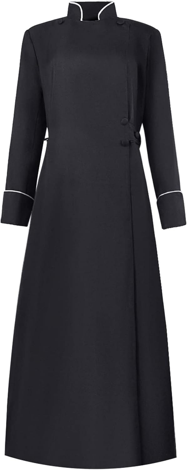 Women Clergy Robe Church Cassock Minister Gown Choir Pastor Costume Outfit Pulpit Service Vestment Dress