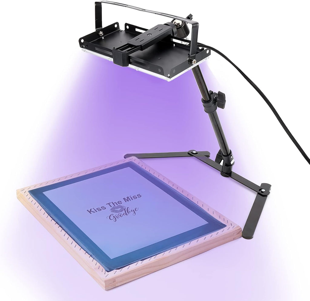 60pcs Screen Printing Kit with LED UV Exposure Lamp, 6 Colors Screen Printing Ink, 3 Size Wood Silk Screen Printing