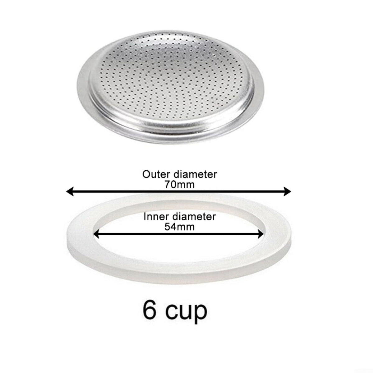 Zorsculpt Silicone Rubber Replacement Gasket Seal, 6 cup+sieve