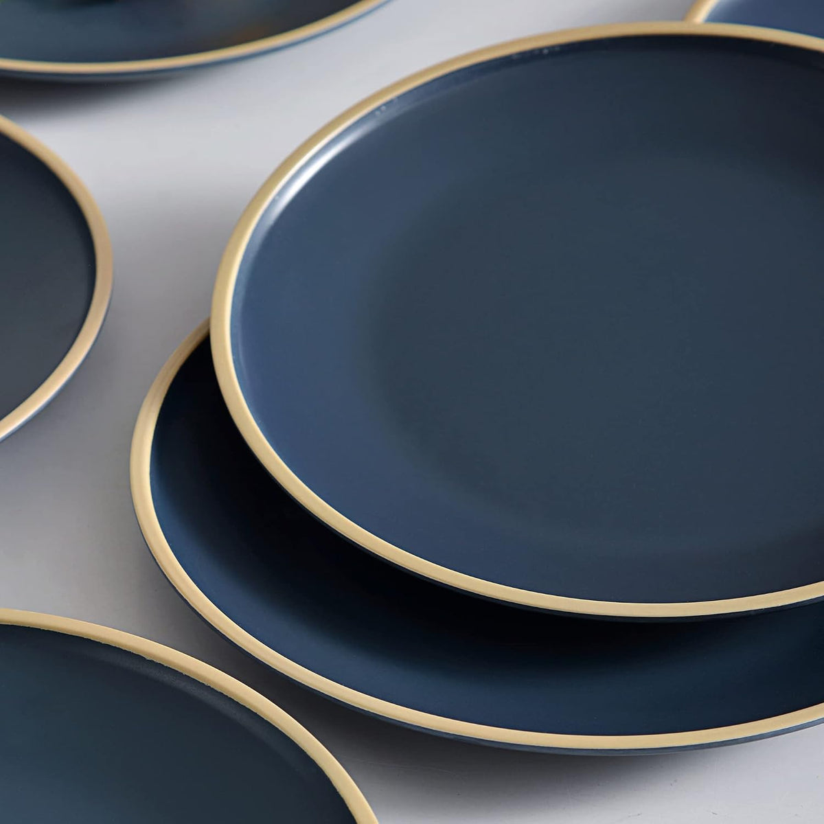 Melamine Dishes Sets of 6, Melamine Plates,10.5 Inch Dinner Plates, Outdoor Dinnerware Sets, Unbreakable, BPA Free