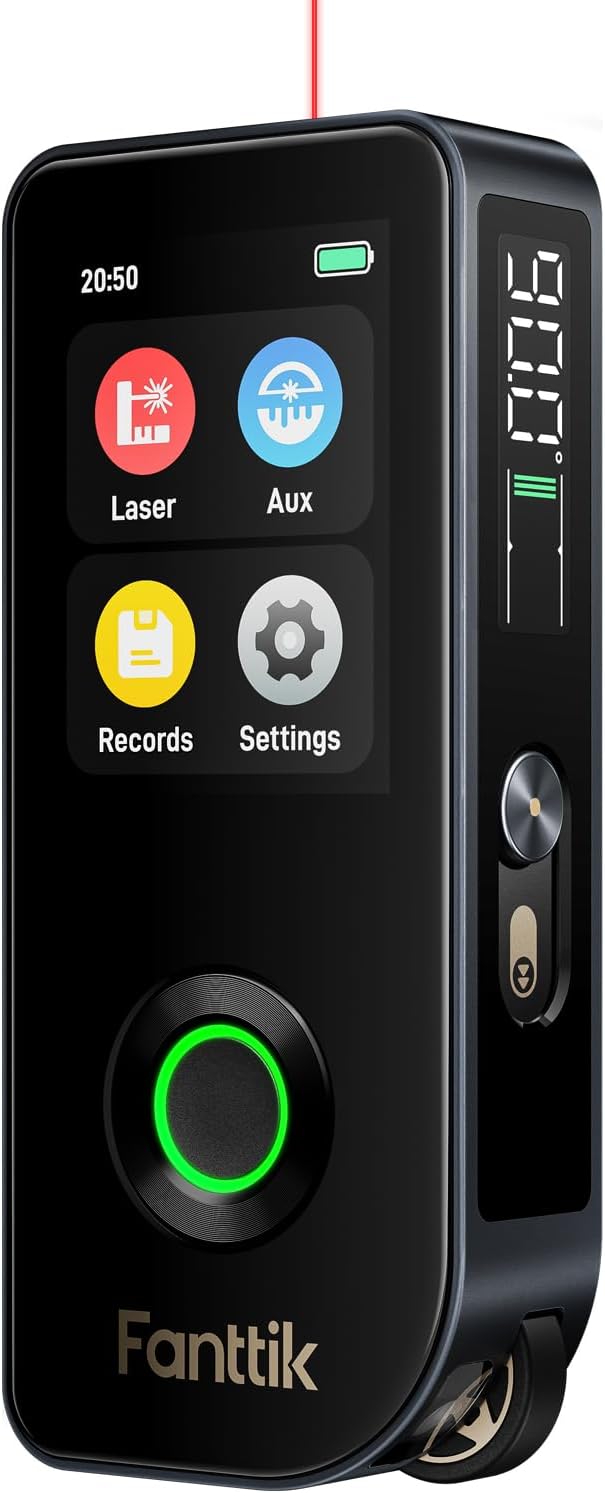 A11 Ultra 3-in-1 Laser Measuring Tool, 197Ft Digital Laser Distance Measure with IPS Touch Screen & Side LCD, Wheel