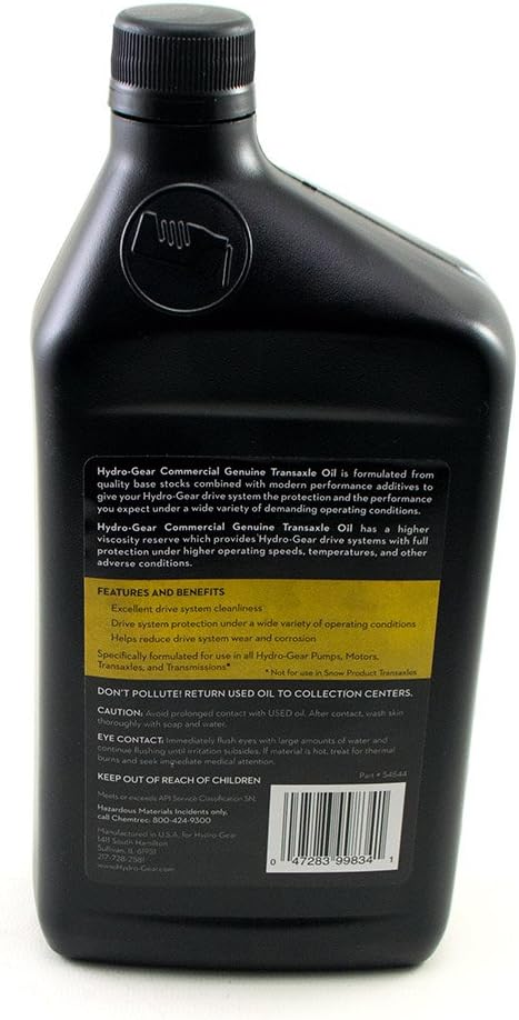 Hydro-Gear Genuine Commercial Transaxle Transmission Oil (1 Quart - 32 Fl. Oz.)