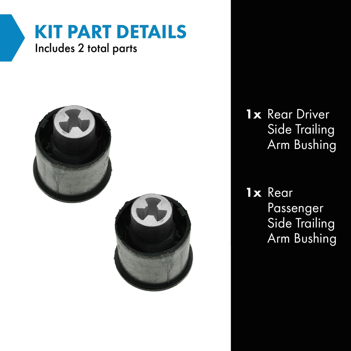 TRQ Rear Axle Trailing Arm Bushing Set Pair 1J0501541C