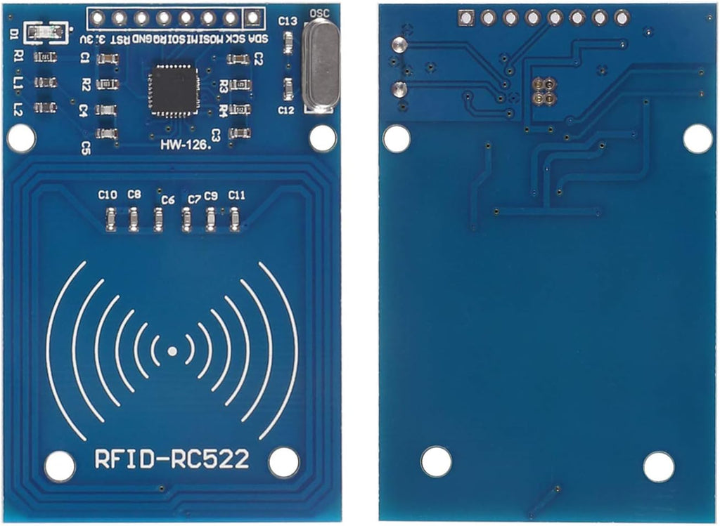 AITRIP 2PCS Reader Module Kit Mifare RC522 Reader Module with S50 Blank Card and Key Ring Compatible with Arduino Raspberry Pi