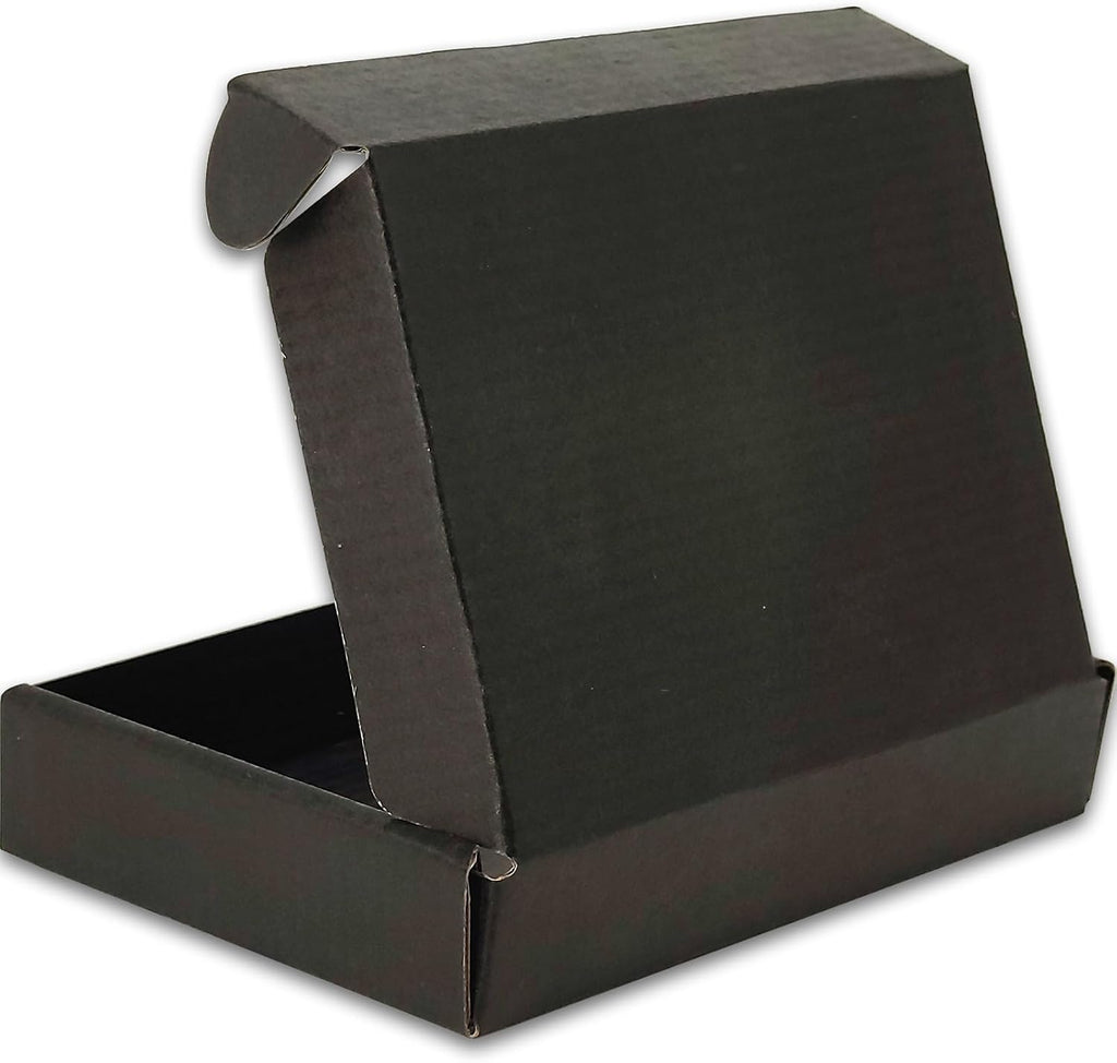 6x4x1 Shipping Boxes Set of 50, Black Mailer Corrugated Cardboard Box