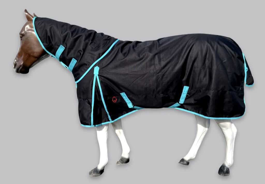 Horse RAIN Sheet with Neck Cover | 1200Denier Horse Rainsheet with Hood | Horse Turnout Sheet With Neck |Horse