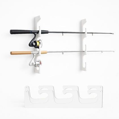Made in The USA Fishing Rod/Pole Holder Rack Organizers | Wall or Boat Mounting Fishing Rod Rack | Marine Grade HDPE