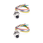 M12 Female 8Pin Connector, Straight Shielded Aviation Socket, 0.2M Wiring, Waterproof Sensor Receptacle, Industrial Equipment, for Electrical Professionals