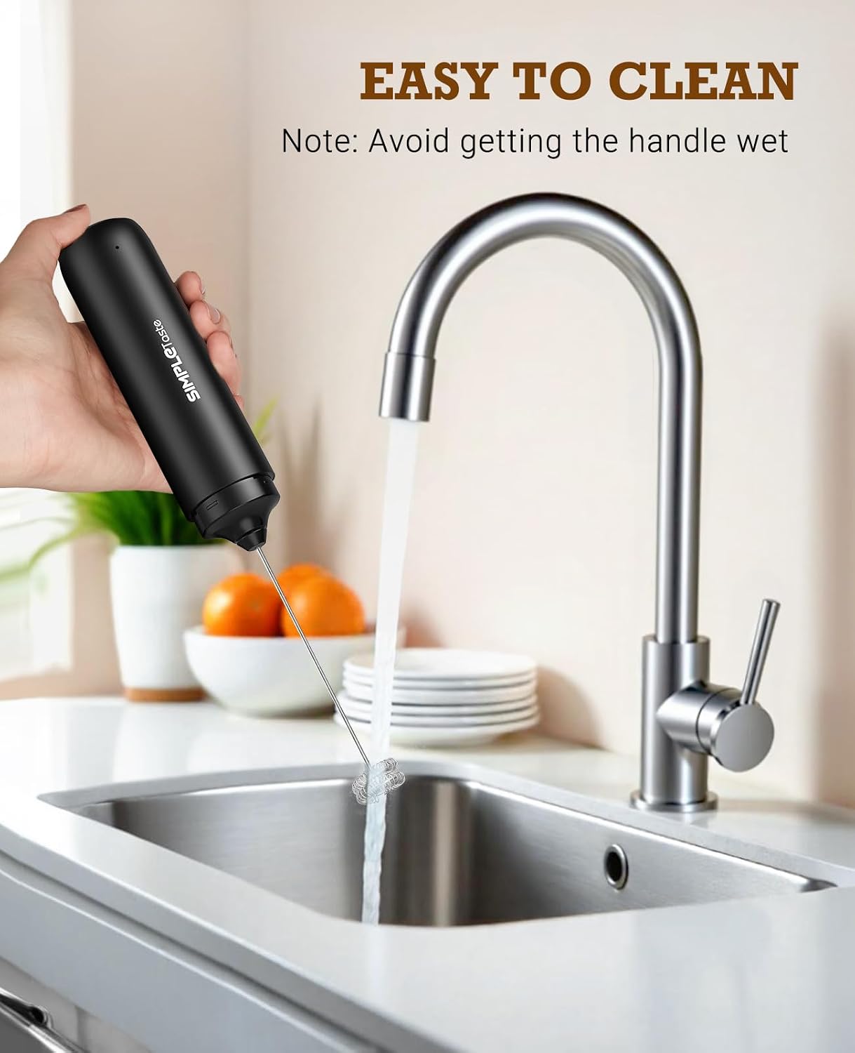 Rechargeable Milk Frother Handheld Dual Coil Whisk Head Mixer | USB-C Portable Hand Frother Wand Drink Mixer for