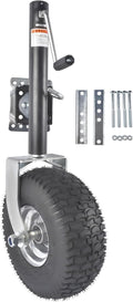 Swivel Trailer Tongue Jack, 2000 lbs Capacity, 13.38in Heavy-Duty Wheel, Bolt-On Swivel Mount, Foldable Trailer Jack