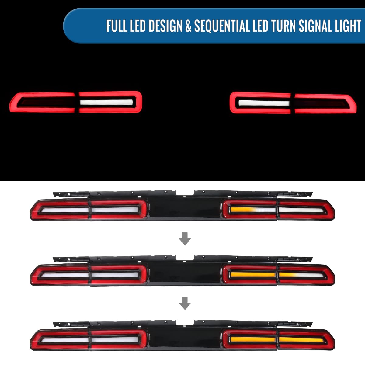 Fits 2008-2014 Dodge Challenger Full LED Tail Lights