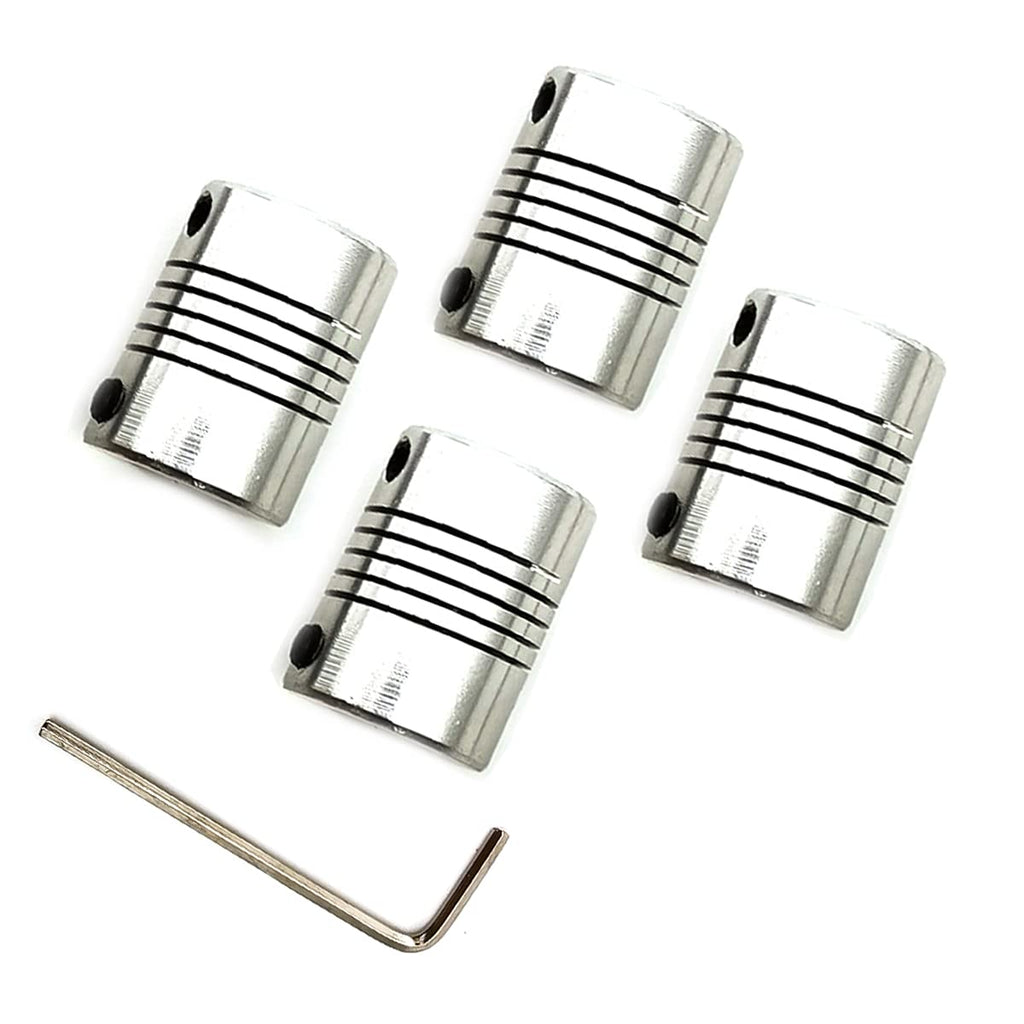 DEVMO 4pcs Flexible Coupling Coupler 5mm to 8mm Shaft Aluminum Casing with Hexagon Wrench for 3D Printer or CNC Machine