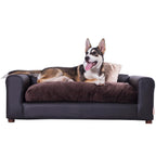 Premium Leatherette Pets Sofa, Espresso, Medium/Large