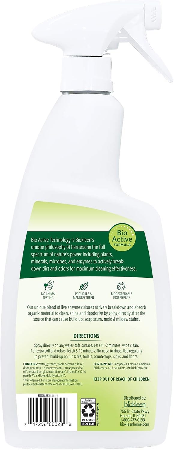 Bac-Out Natural Bathroom Cleaner - 2 Pack - Enzyme Professional Strength, Enzymatic Cleaner for Bathroom