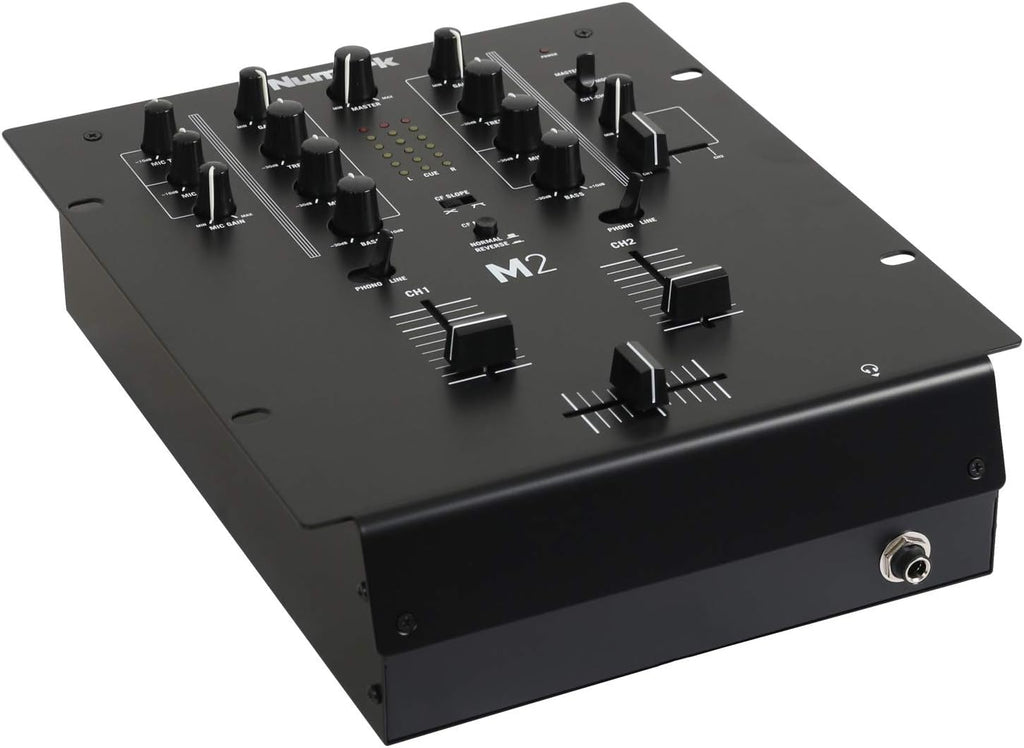 M2 2-Channel Scratch DJ Mixer | Rack-Mountable Scratch Mixer, 3-Band EQ, Mic Input, Replacable Slope-Adjustable