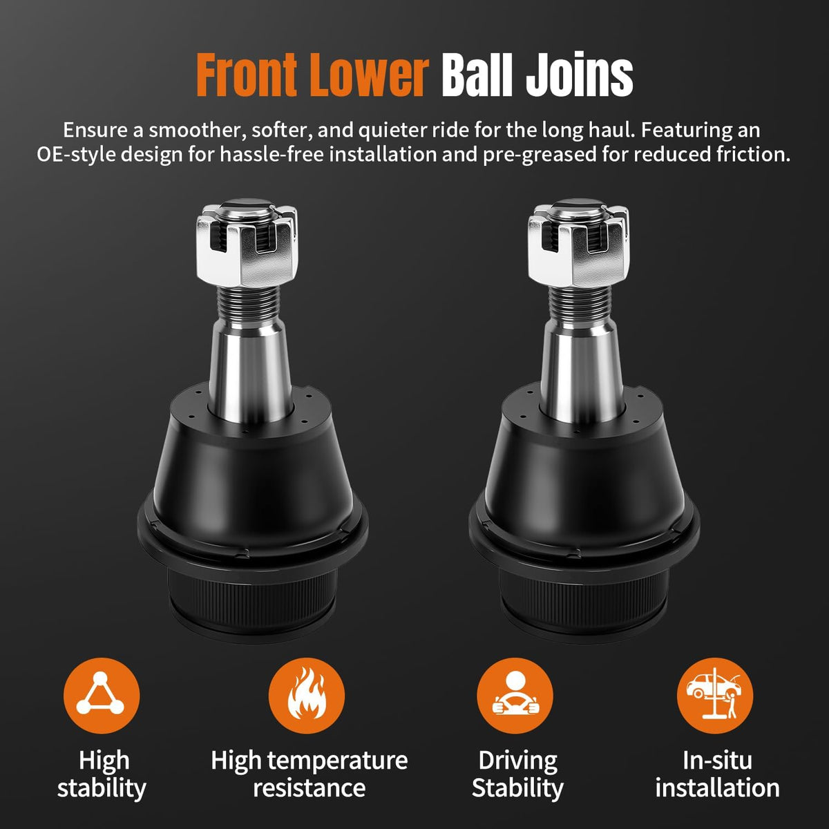 Front Lower Ball Joints Fit for 2002-2010 Dodge Ram 1500 5 Lugs