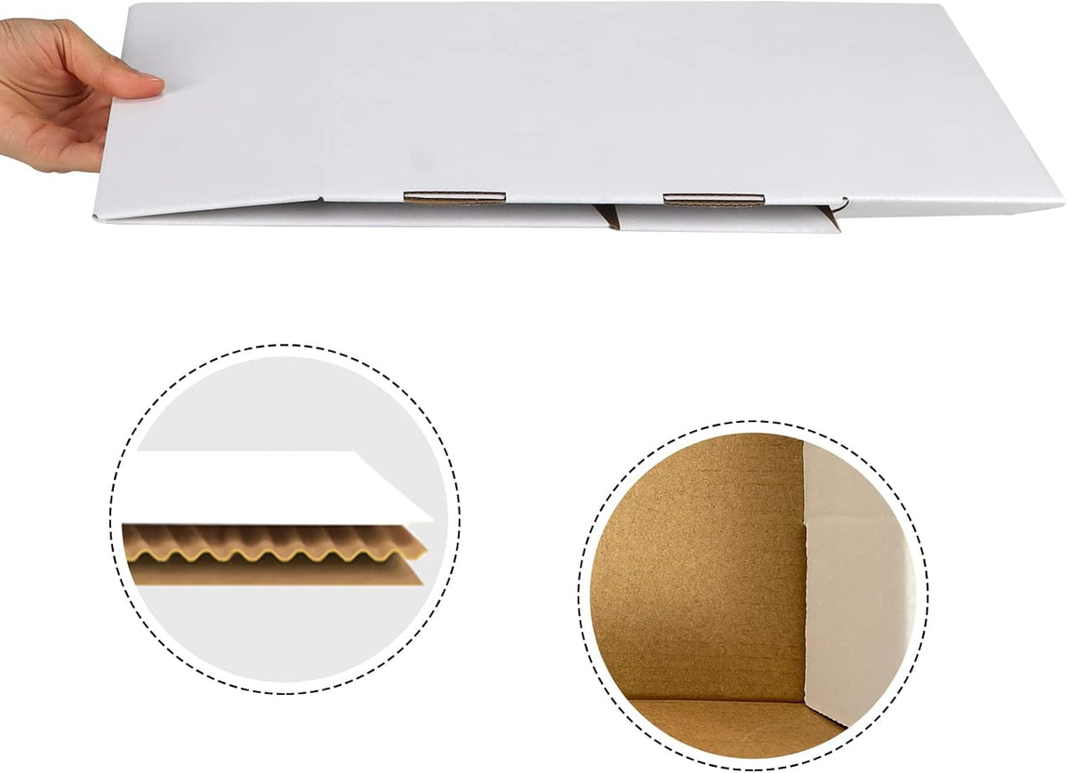 12x9x4 Inches Shipping Boxes Set of 20, White Small Corrugated Cardboard Box, Mailer Boxes for Packing Small Business