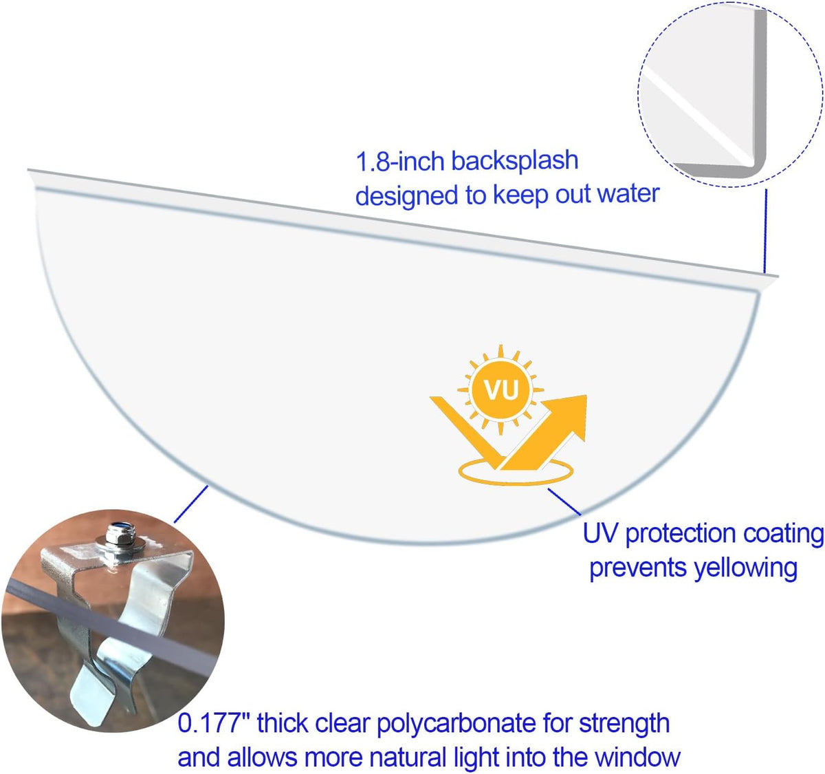 Polycarbonate Window Well Covers Outside, Basement Window Well Cover, Heavy Duty Clear Plastic Window Guard, UV