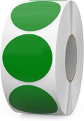 Green Round Stickers Roll 1.5 Inch Vinyl Dot Labels 1000 PCS