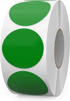 Green Round Stickers Roll 1.5 Inch Vinyl Dot Labels 1000 PCS