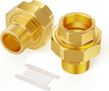 GASHER 2PCS 1" NPT (F x M) Brass Union Pipe Fitting