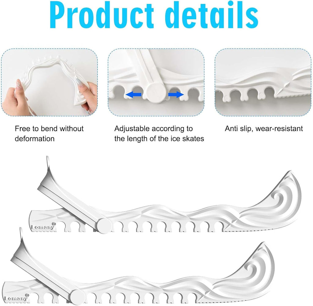 Ice Skate Guards, 2 Pack, Hockey Shoes Ice Skates Blade Covers, Adjustable Figure Skate Protector Accessories