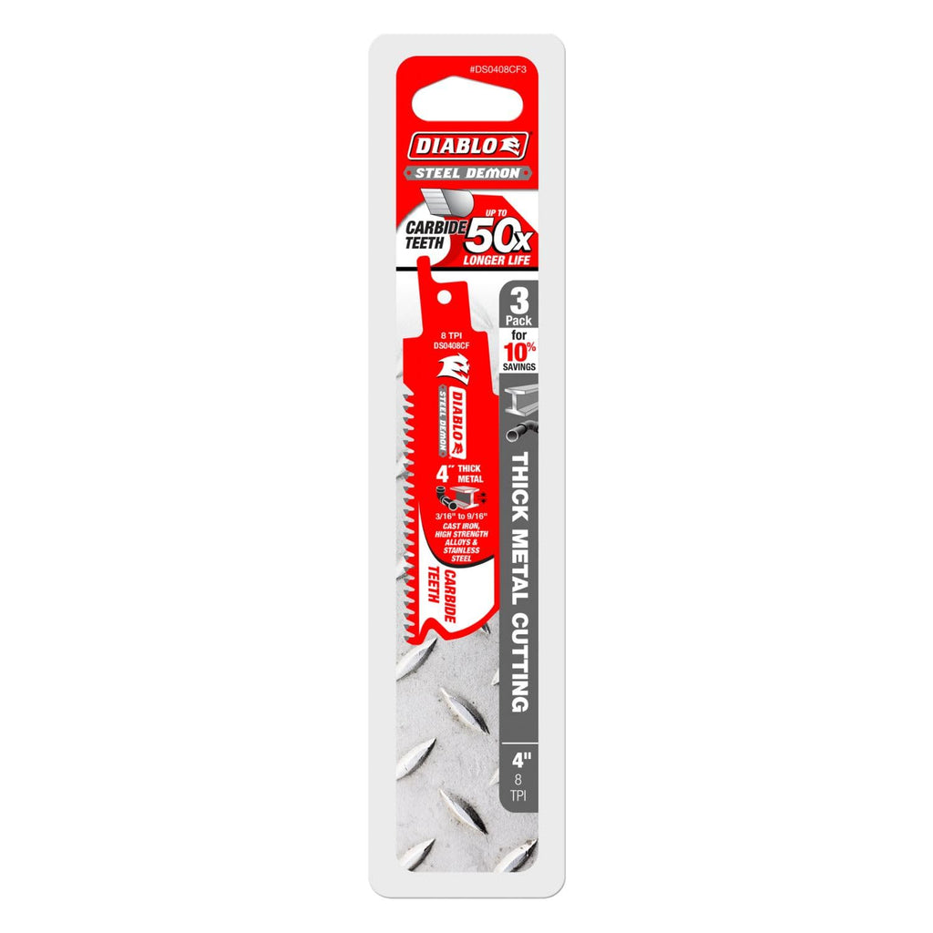 Diablo Steel Demon Carbide Teeth Reciprocating Saw Blades - 3-Pack