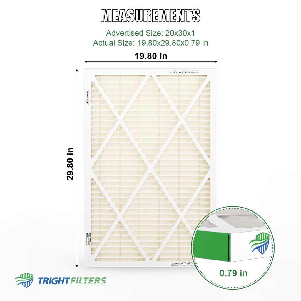 20x30x1 Air Filter 4 Pack, MERV 11 Dust & Pet Dander Defense