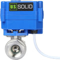 U.S. Solid Motorized Ball Valve- 1/2" NSF Certified 304SS Ball Valve with Full Port, 9-24V AC/DC and 2 Wire Auto Return Setup