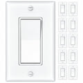 Amico 10 Pack Single Pole Light Switches with Wall Plates