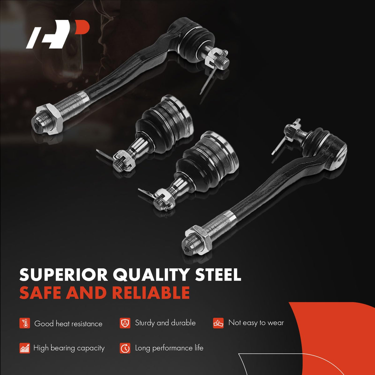 A-Premium 8Pcs Front Suspension Kit, Upper Lower Ball Joint, Tie Rod End