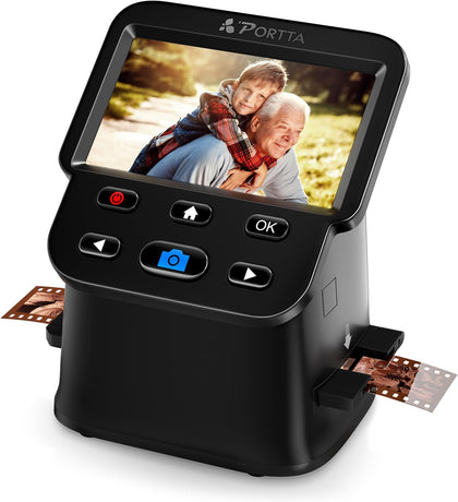 Film Scanner with 5" LCD Screen, 22MP Slide & Negative Scanner, Converts 135, 126, 110 Film & Slides to Digital