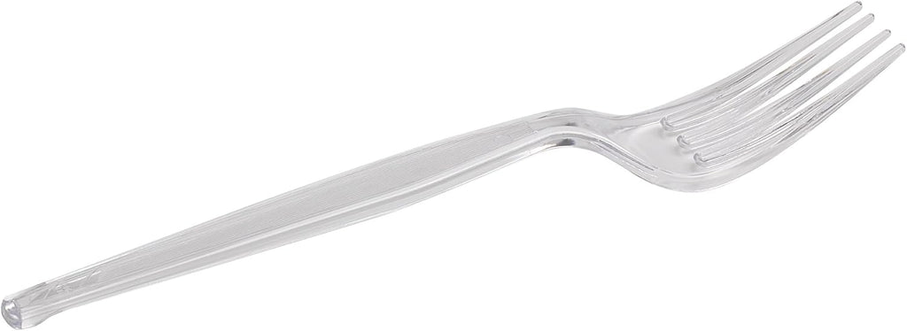 Dixie 7.13" Heavy-Weight Polystyrene Plastic Forks By GP PRO, Clear, 1000 Count, FH017