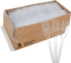 [1000 Pack] Heavyweight Disposable Clear Plastic Forks-Party Dimensions Plastic Cutlery Combo Box (1000 Count Forks)