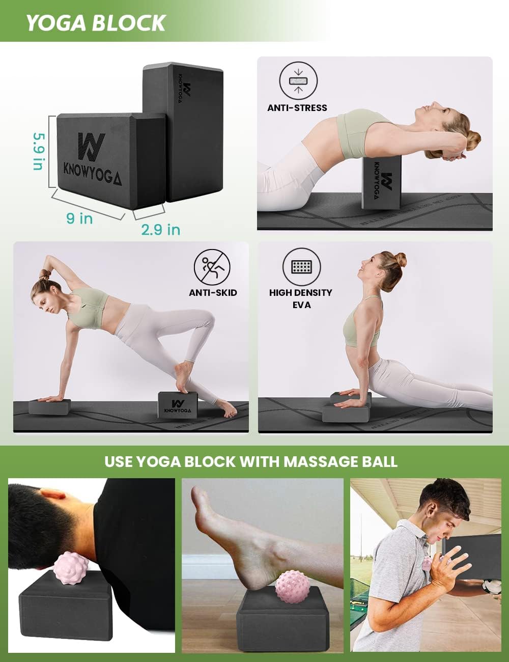 Yoga Starter Kit 12 in 1 - Yoga Set Include Yoga Mat, Foam Roller, 4 Resistance Bands, Yoga Blocks 2 Pack with Strap
