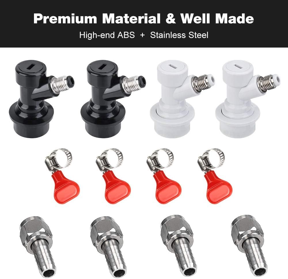 Ball Lock Keg Disconnect, 2 Pack Quick Ball Lock MFL Disconnect | Corny Keg Disconnect Flared 5/16” Gas 1/4” Liquid