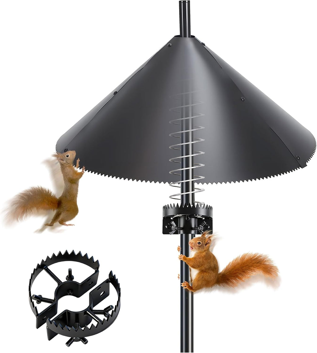 2026 Upgraded Squirrel Baffle for Bird Feeders, 5-Point Stable Structure, Swaying Anti-Climb Design, Fit for
